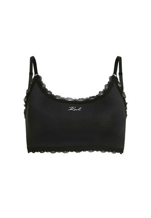 KARL LAGERFELD, KARL LAGERFELD UNDERWEAR TOP SIGNATURE LACE TRIM BRALETTE - Brassière - black