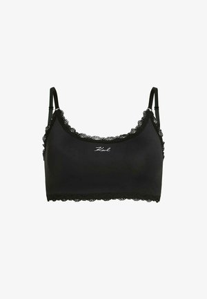 KARL LAGERFELD, KARL LAGERFELD UNDERWEAR TOP SIGNATURE LACE TRIM BRALETTE - Brassière - black