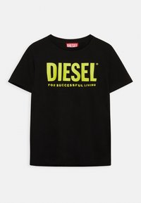 Diesel JUST LOGO UNISEX - Triko s potiskem - black bright yellow