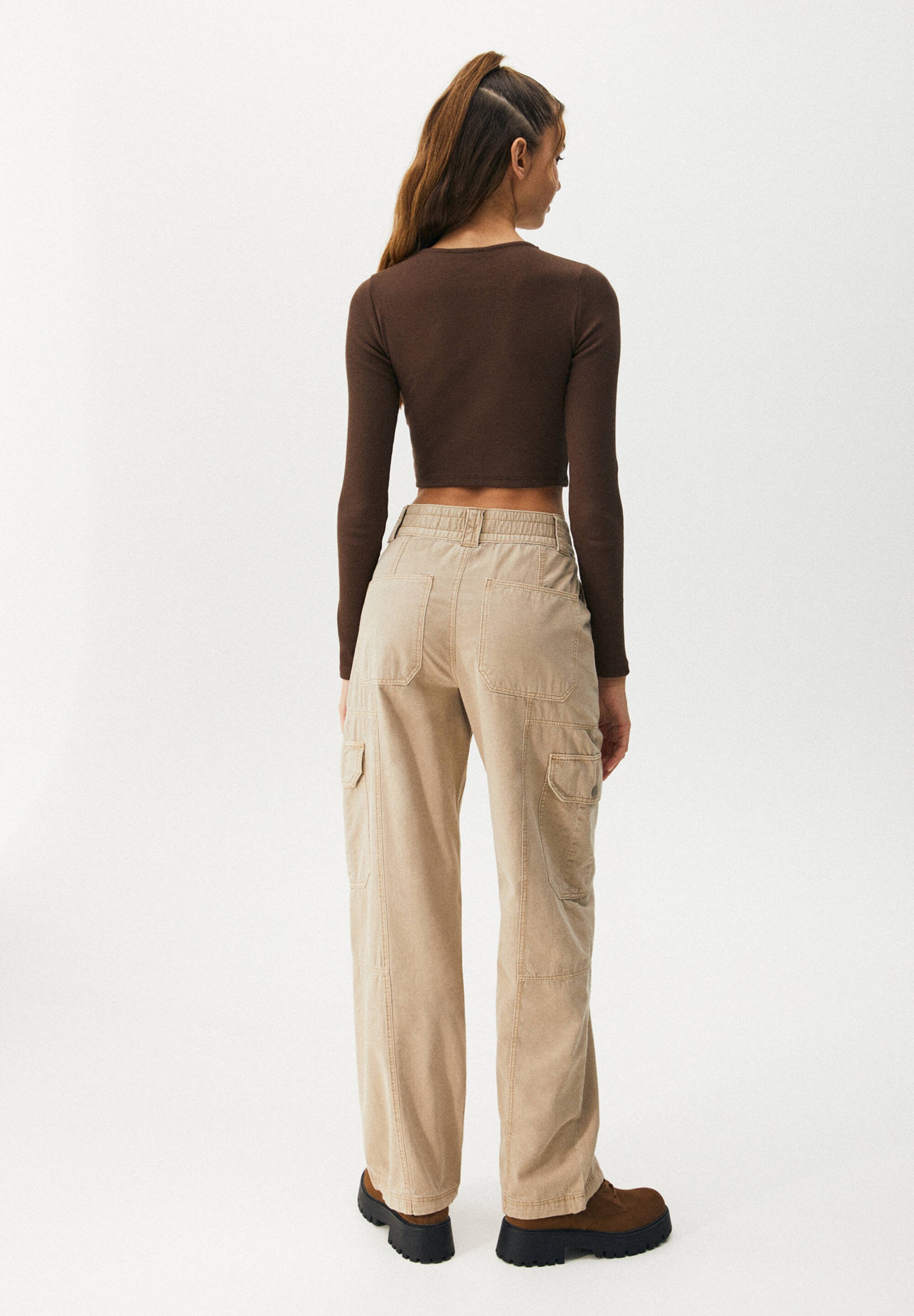 PULL\u0026BEAR Long sleeved top - brown 