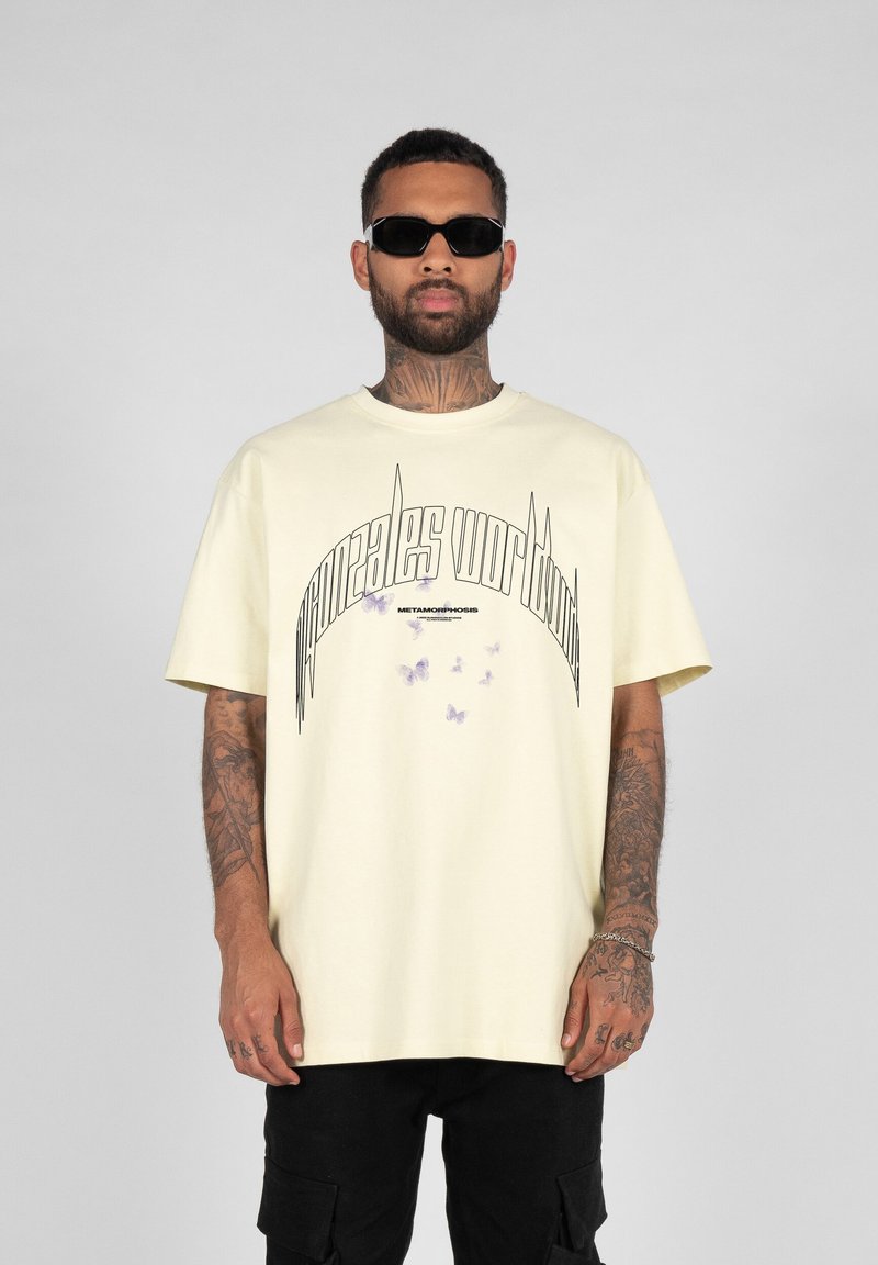 MJ Gonzales METAMORPHOSE - Camiseta estampada - softyellow