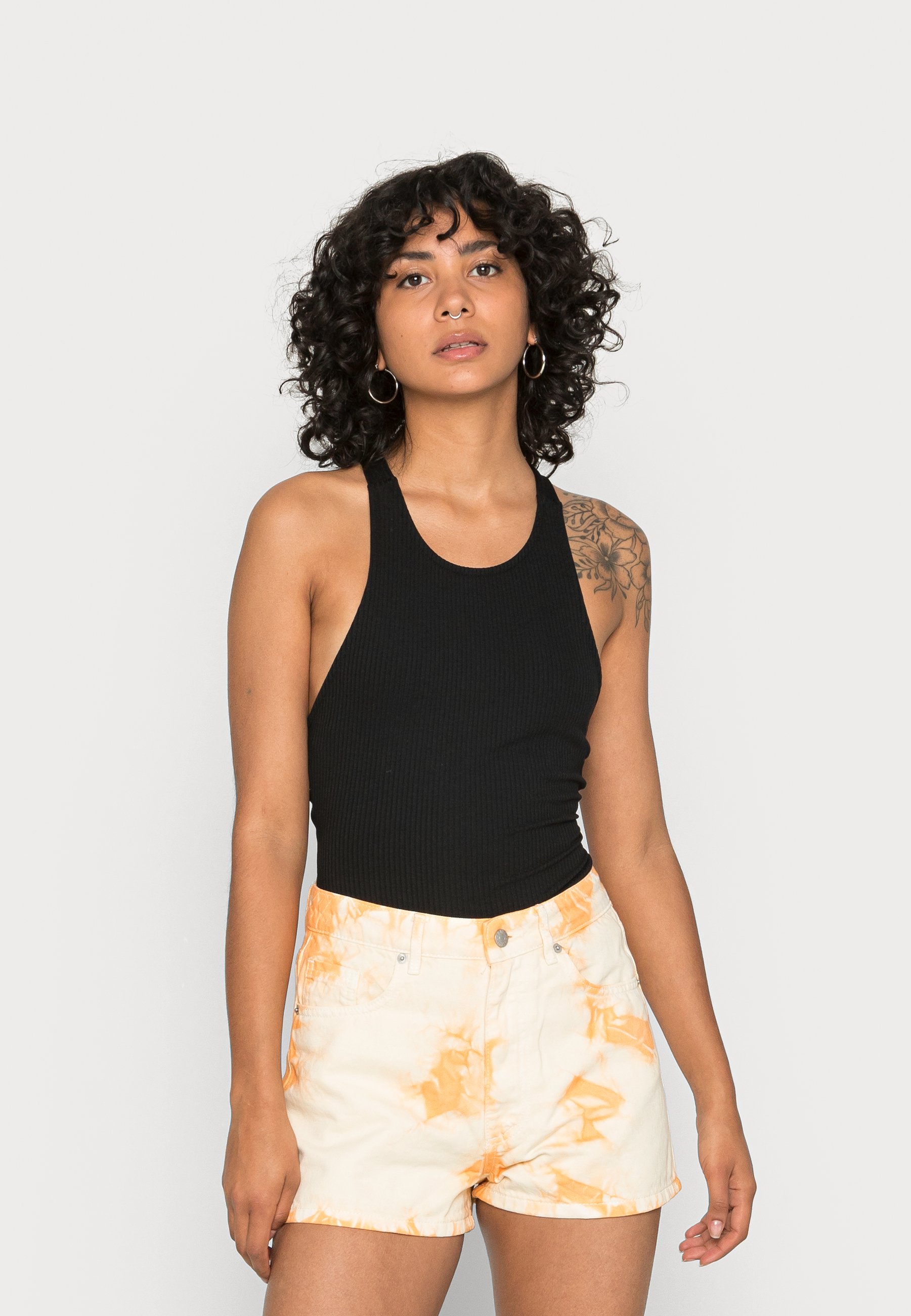 BACK SLEEVELESS BODYCON BODYSUIT - Top 