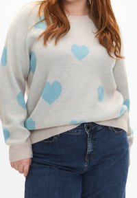 Zizzi Stickad tröja - beige