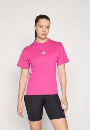 Print T-shirt - semi lucid fuchsia/white