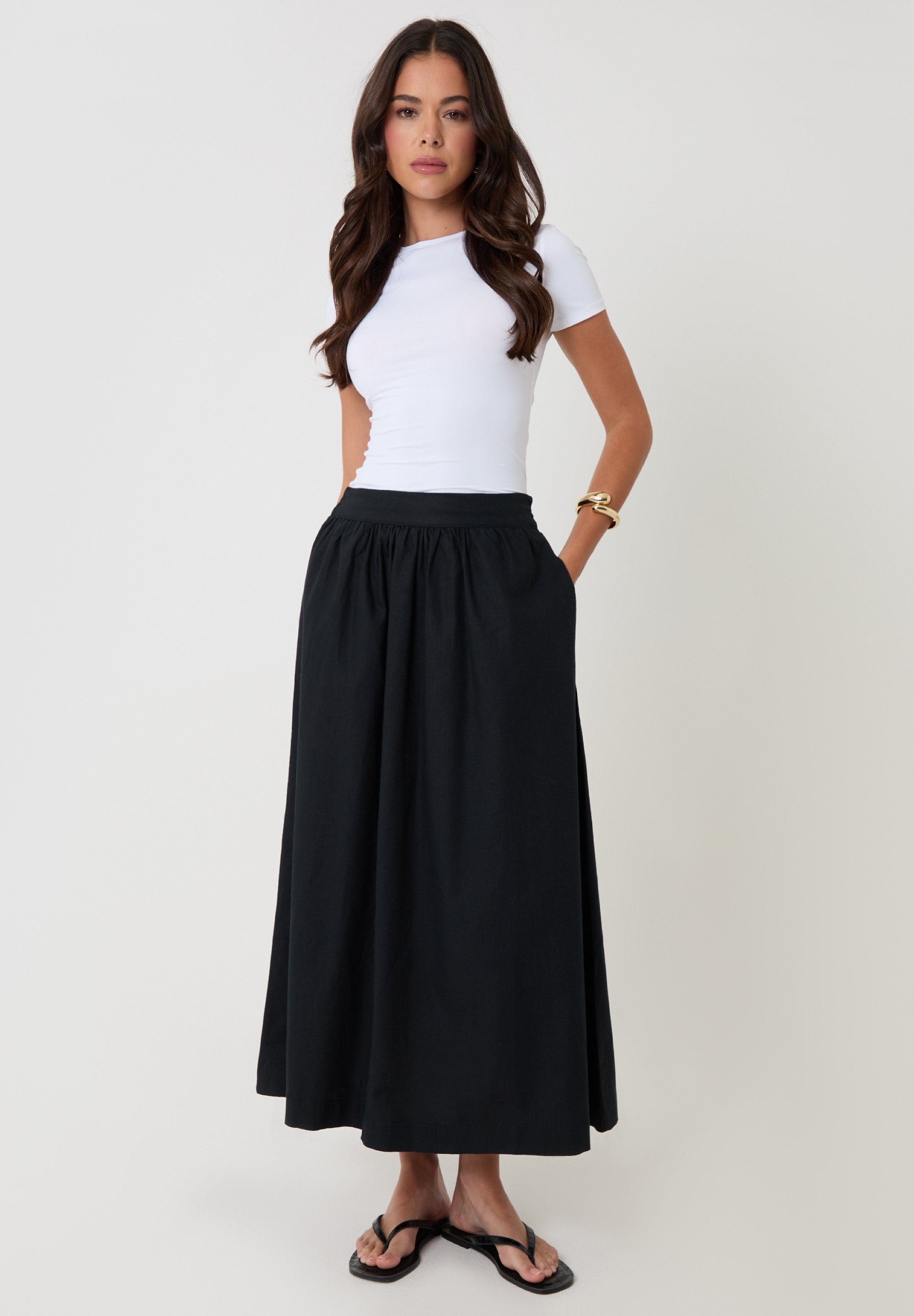 Threadbare OANA - Maxi skirt - schwarz/black - Zalando