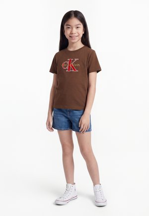 Calvin Klein Jeans MONOLOGO UNISEX - Print T-shirt - legacy brown