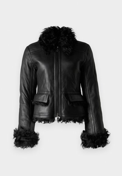 REMAIN JACKET - Leren jas - black