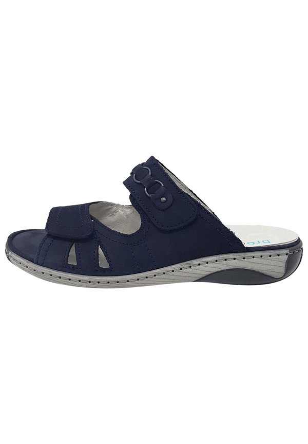 Pantolette flach - blau