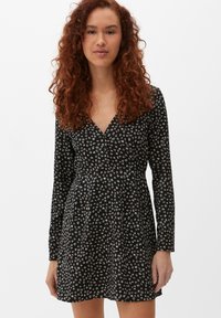 QS MET BLOEMMOTIEF - Blusenkleid - schwarz