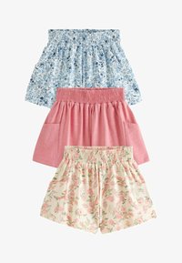 Atlasīts, pink ditsy floral blue floral