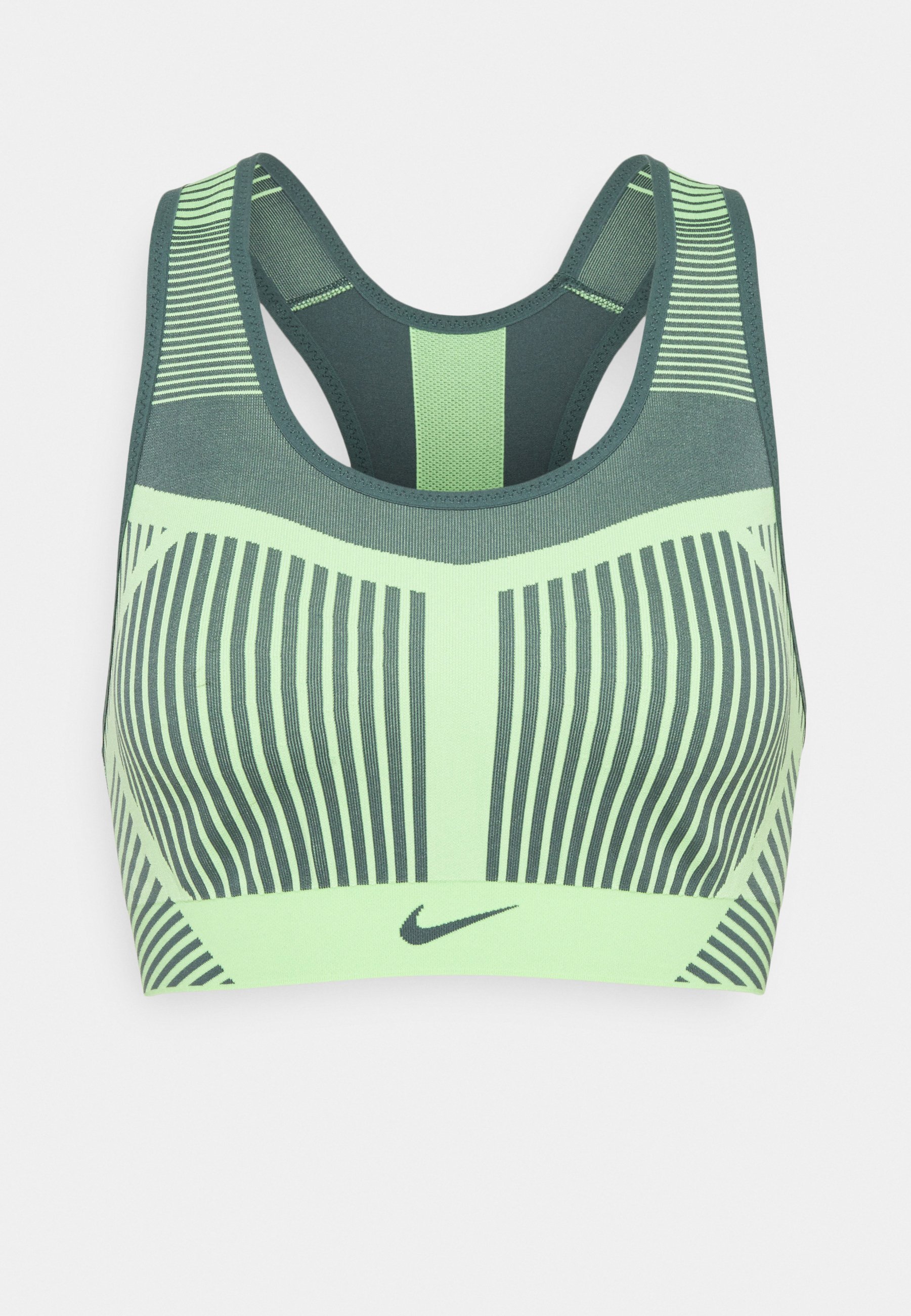 Nike Performance FLYKNIT BRA - Sport-bh met high support - lime  glow/hasta/neongroen - Zalando.be