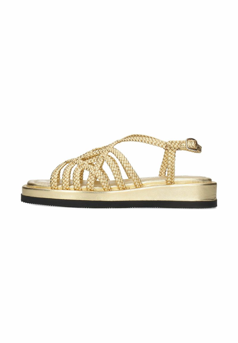 melvin & hamilton Sandalen met plateauzool goudkleurig melvin & hamilton Sandalen met plateauzool goudkleurig