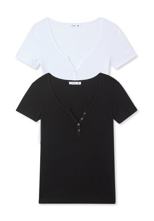 PACK OF 2 PLAIN - T-shirt basic - 1x Black, 1x White