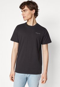 Tommy Jeans SLIM LINEAR TEE  - Tricou basic - black