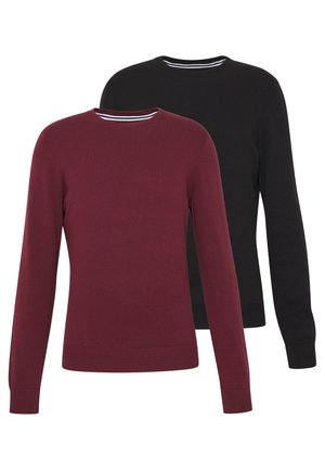 2 PACK - Maglione - black/bordeaux