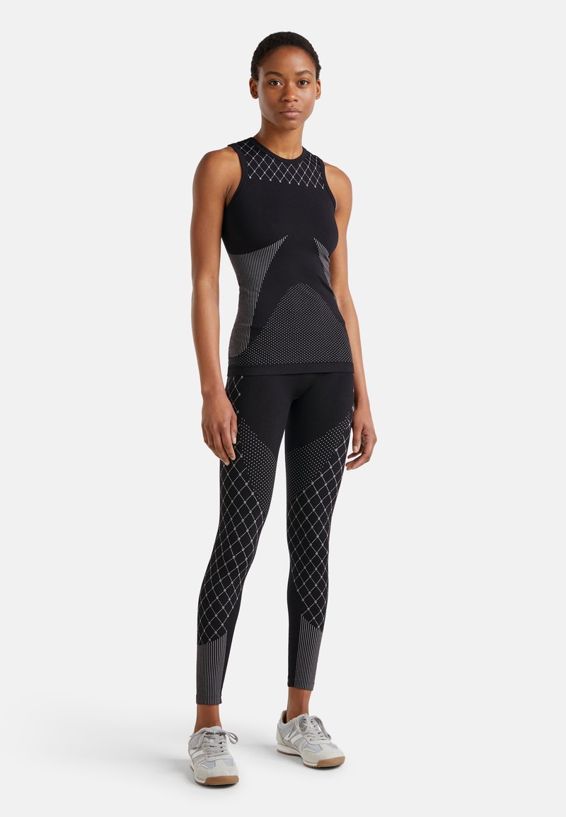 United Colors Of Benetton Leggings Sculptants Fille - Jersey Stretch Effet Pêche Évasé Avec Logo