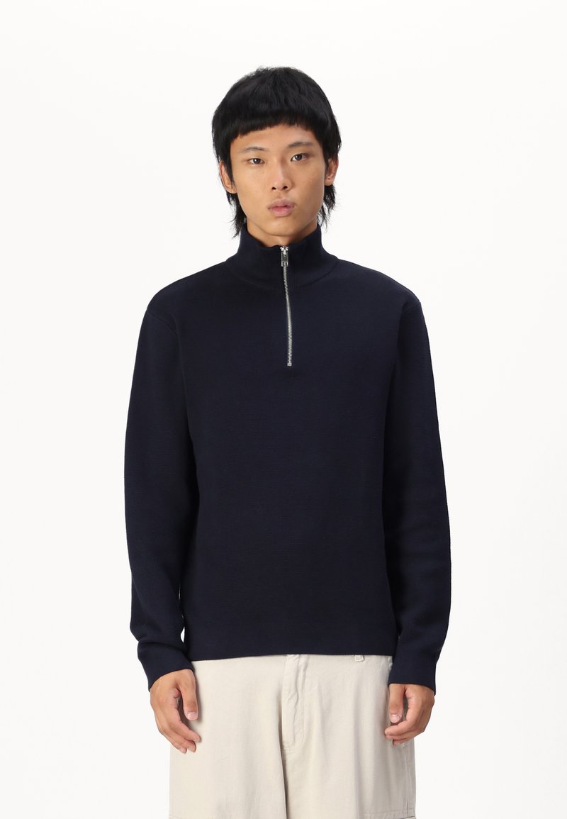 Jack & Jones PREMIUM JPRBLAMILANO HALF ZIP - Pulóver - night sky