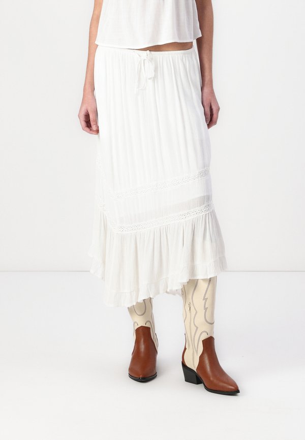 Asymmetrical Hem Maxi Skirt - A-line skirt