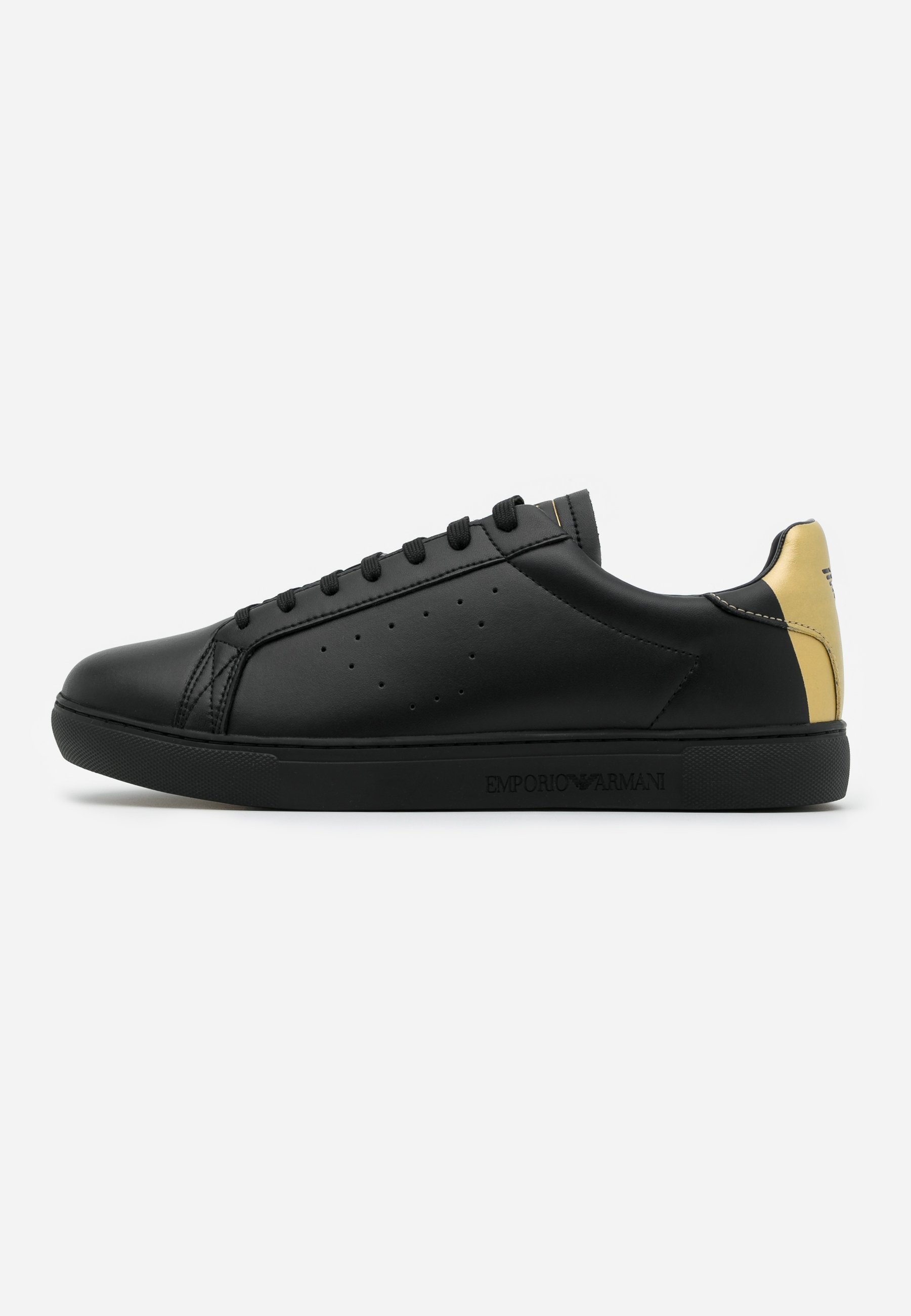 Emporio Armani Sneakers laag - black/old gold/Zwart - Zalando.nl