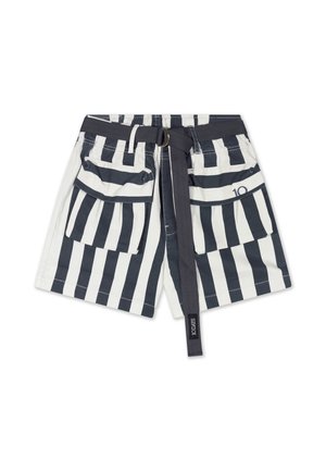 10DAYS, 10DAYS BOTTOMS UTILITY  SHORTS STRIPES - Shorts - ecru steel blue