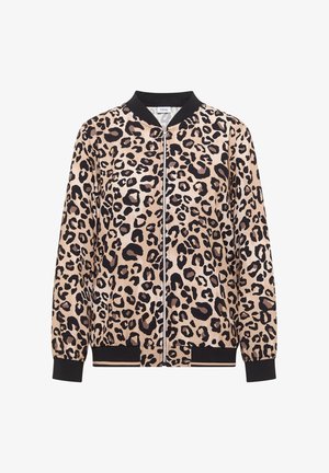 Cecil, LIGHT BLOUSON WITH ZIPPER AND LEOPARD PRINT - Bomberjacks - urban taupe