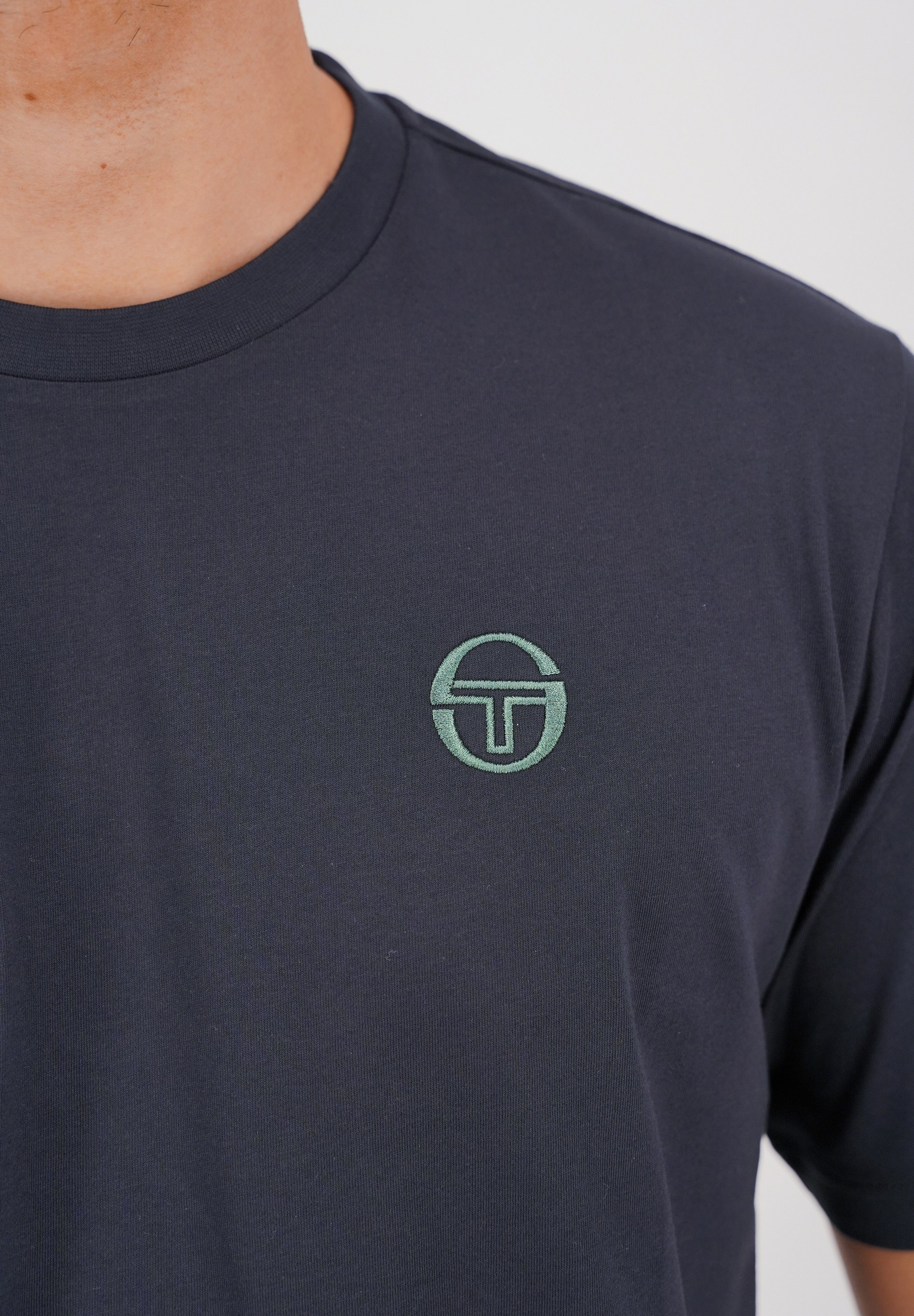 Sergio Tacchini SERGIO - T-Shirt basic - blk/botnic/schwarz meliert -  Zalando.de