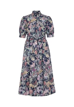 Ulla Popken, VINTAGE BOTANICAL PRINT BUTTON-DOWN DRESS - Robe chemise - marine