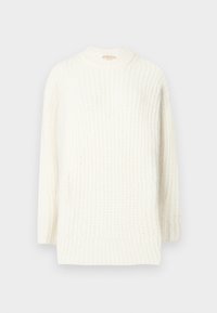 Χοντρή πλέ knitted μπλούζα σε off-white. Διαθέτει ψηλό λαιμό, μακριά μανίκια και υφή με σχέδιο. Μαλακό, άνετο υλικό με ραμμένα άκρα.
