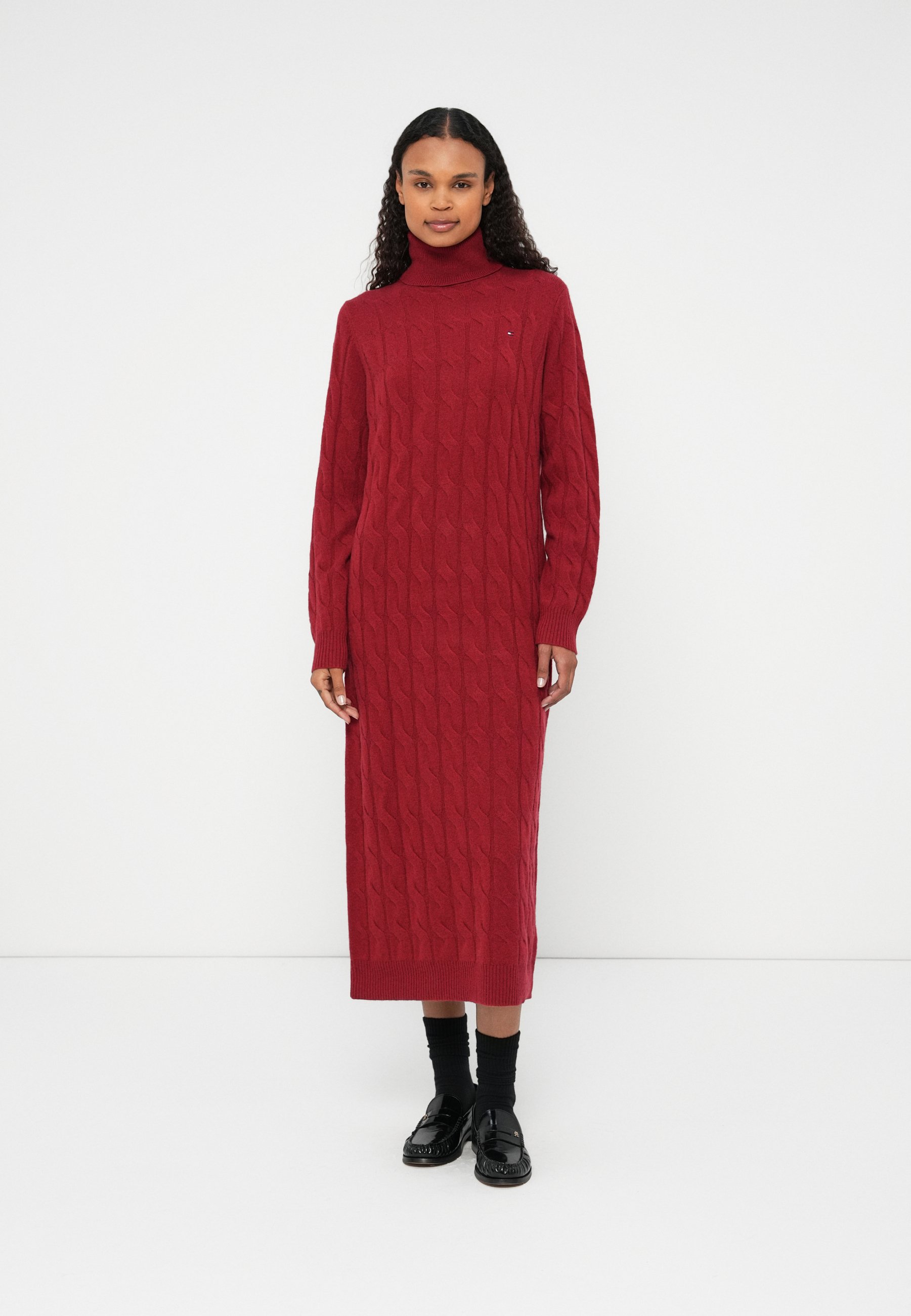 Tommy Hilfiger SOFT CABLE ROLL DRESS - Jumper dress - regatta red/red -  Zalando