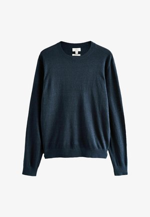 Mann mit kurzen dunklen Haaren und Bart, der einen blauen Pullover trägt und leicht nach links blickt vor einem schlichten Hintergrund.