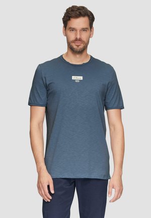 LOGO MIT ROLLKANTE UND STRUKTUR - T-shirt print - hellblau