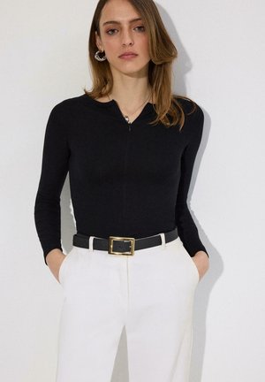Touché Privé, FRONT ZIPPER BODYSUIT - Μπλούζα - black
