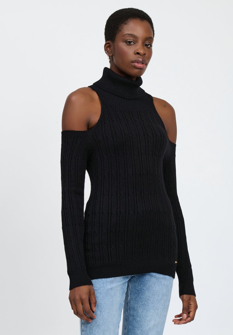 INFLUENCER OFF-SHOULDER - Strickpullover - black