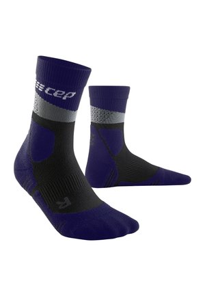 COMPRESSION HIKING MAX CUSHION MID CUT SOCKS - MADE IN GERMANY - Sports socks - grey purple