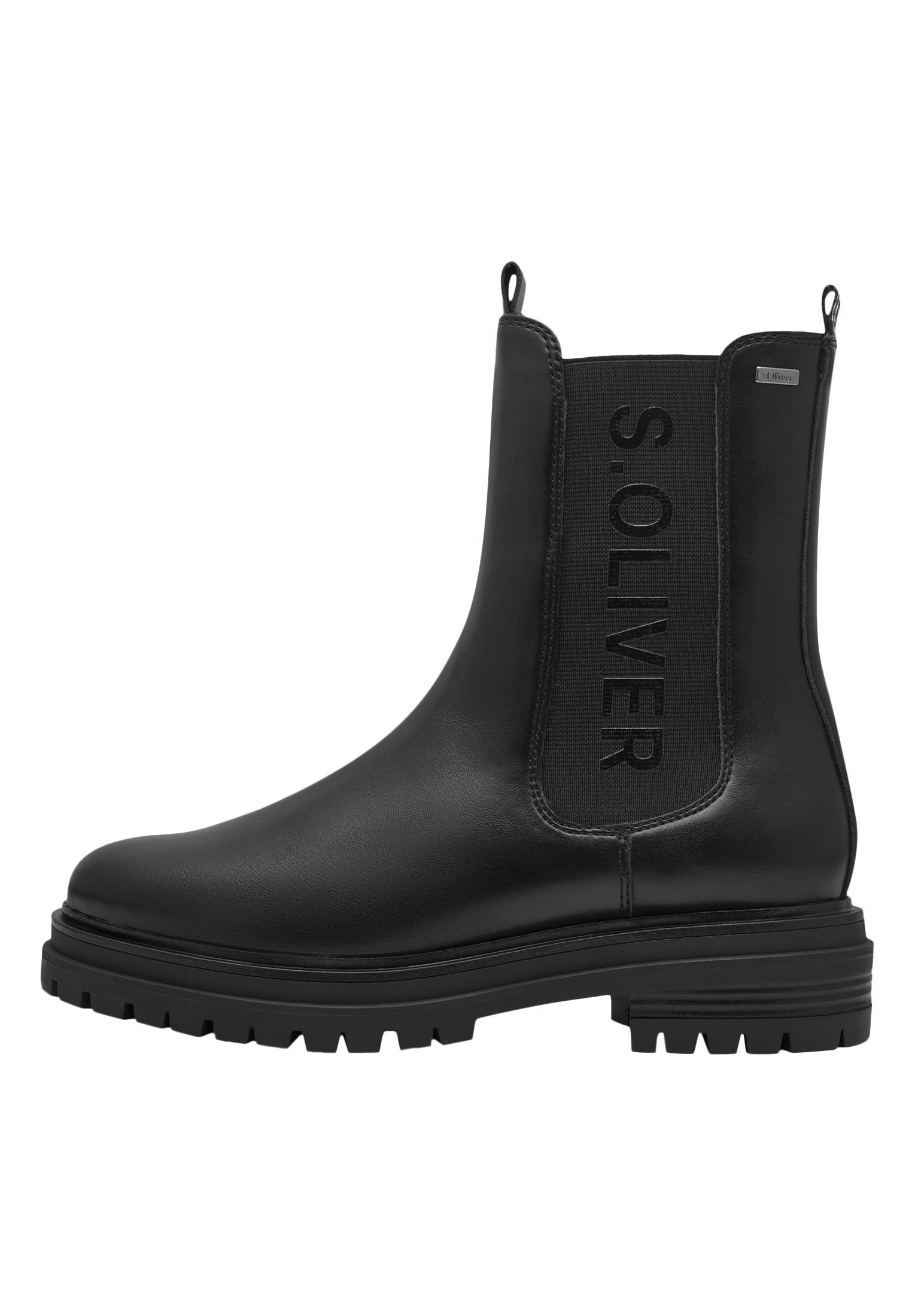S.Oliver Stivaletti Donna In Pizzo Nero - Tacco Piatto, Suola Soft Foam, Materiale Sintetico, Taglia 38 EU, Comfort E Stile Moderno