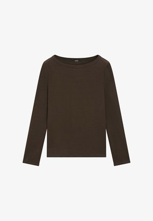 Massimo Dutti, LONG SLEEVE BOAT NECK T-SHIRT - Langarmshirt - dark brown