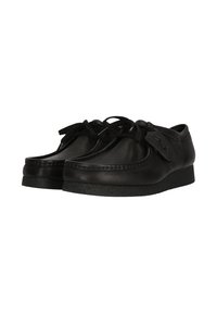 Clarks Sportieve veterschoenen black leather/zwart