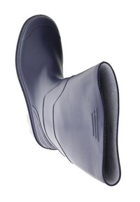 Marine rubberlaars met een gladde buitenkant, een geprofileerde binnenvoering en een ronde neus. Heeft subtiele zijkleuraccenten en een contourvorm.