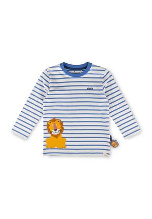 LANGARM TIGER & LÖWE - Maglietta a manica lunga - weiß-blau gestreift