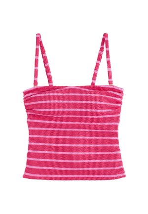 Next, PULL ON BANDEAU  - Bikinitop - pink red stripe crinkle