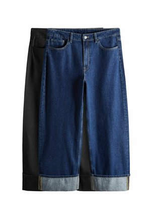 REGULAR FIT - 2 PACK TURN UP - Wide Leg - black mid blue
