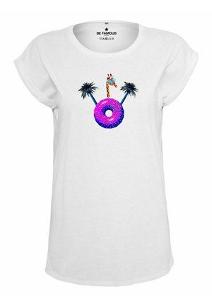 CLASSIC ROLL UP DONUGIF - T-Shirt print - weiß