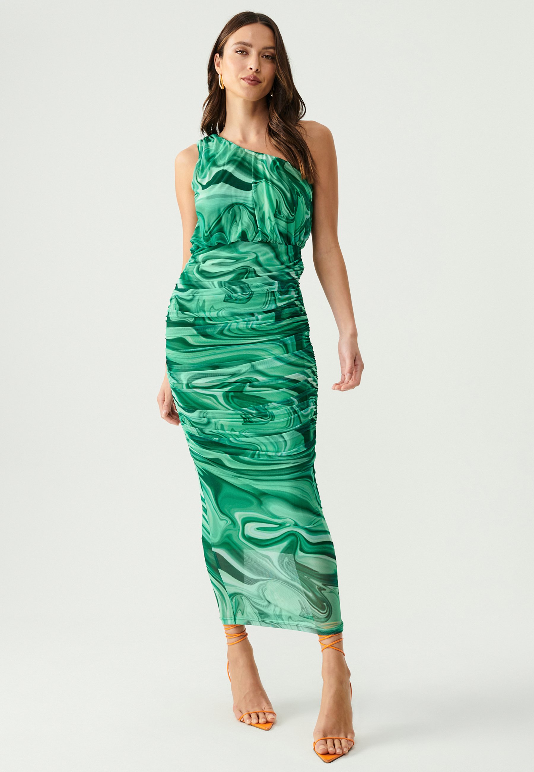 BWLDR LOVISA - Shift dress - green marble print/green - Zalando.ie