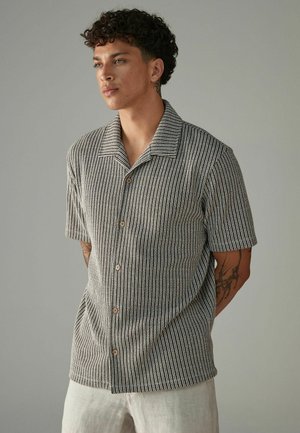 TEXTURED SHORT SLEEVE - Hemd - neutral brown stripe