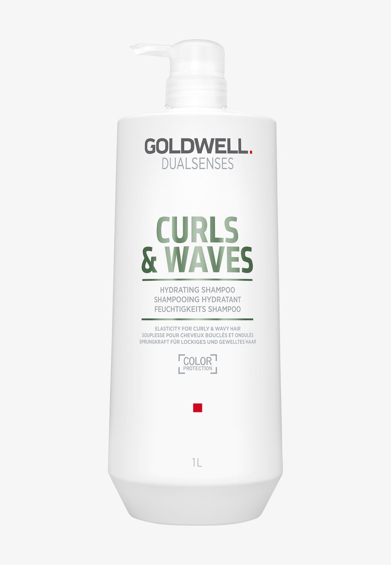 Goldwell Dualsenses Curls & Waves feuchtigkeitsspendendes Shampoo mit Pumpe, für lockiges und welliges Haar, Elastizität und Farbschutz, 1 Liter.