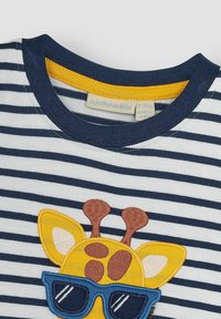 JoJo Maman Bébé REGULAR FIT - Apdrukāts T-krekls - white navy stripe giraffe