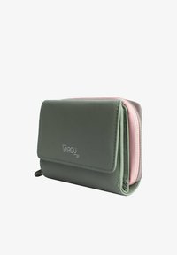 Selected, sage green light pink
