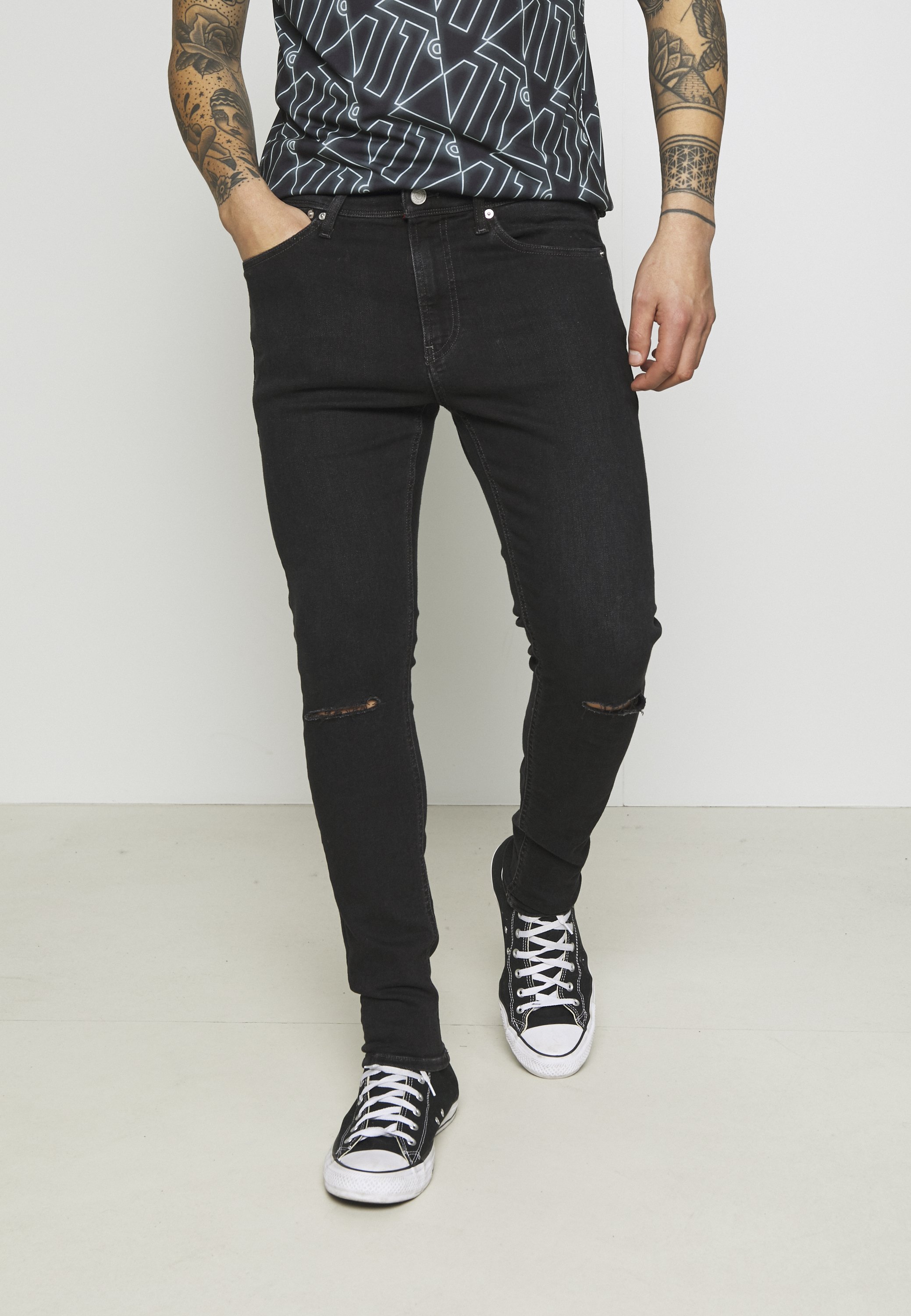 Tommy Jeans MILES SKINNY - Aptempti džinsai - denim/juodų džinsų -  Zalando.lt