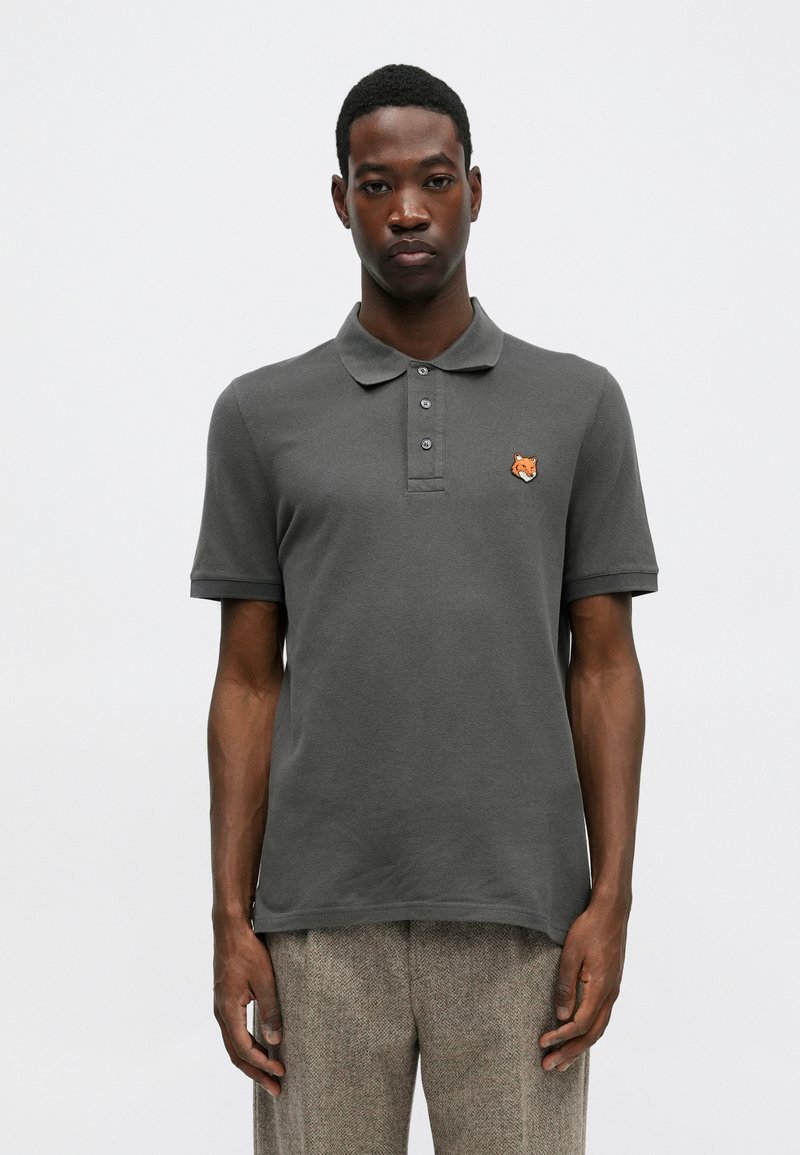 Maison Kitsuné FOX HEAD REGULAR Polo shirt charcoal/dark grey