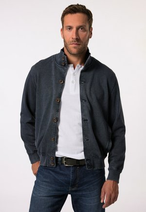VINTAGE LOOK - Zip-up sweatshirt - navy blue